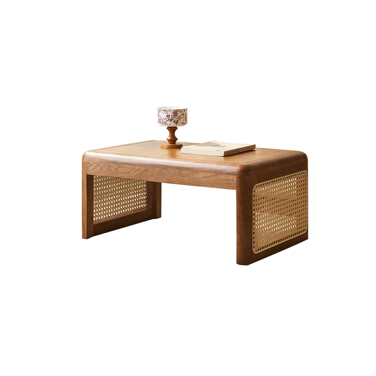 Japanese Tatami Rattan Wood Coffee Table
