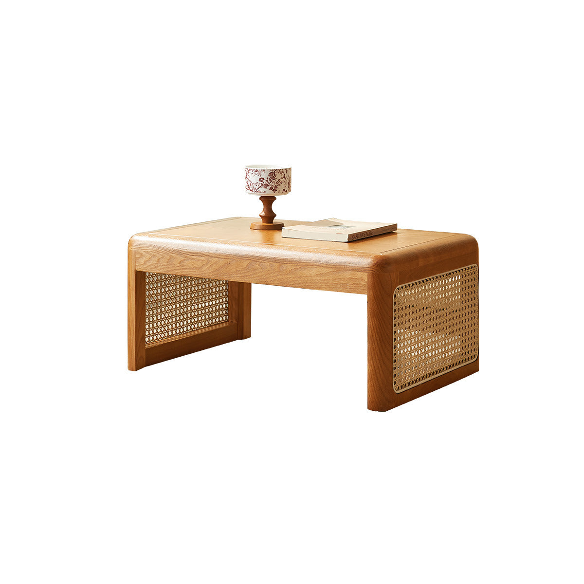 Japanese Tatami Rattan Wood Coffee Table