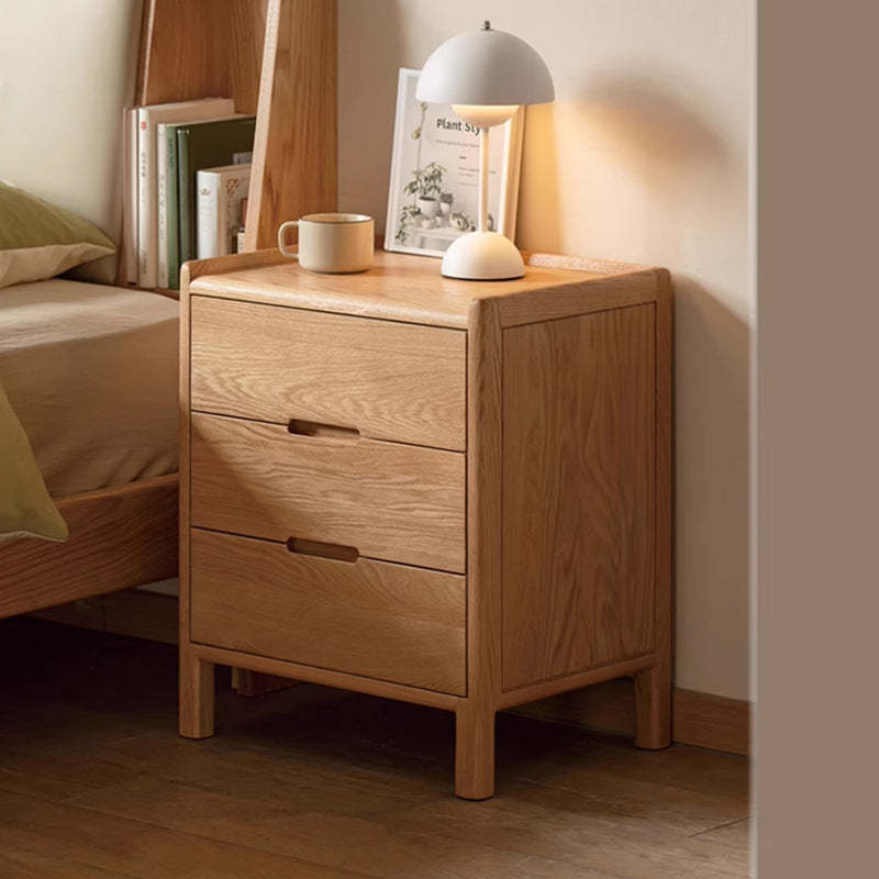 Vintage Wood 3-Drawer Nightstand