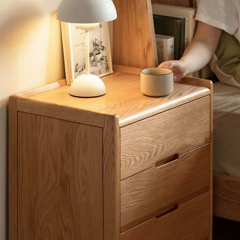 Vintage Wood 3-Drawer Nightstand