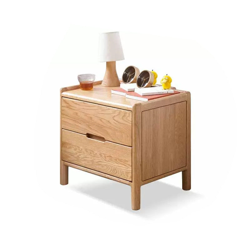 Vintage Wood 3-Drawer Nightstand