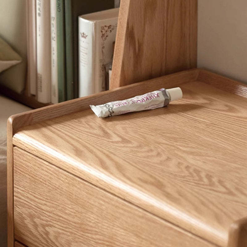 Vintage Wood 3-Drawer Nightstand