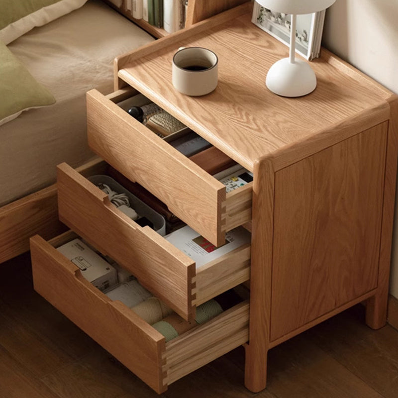 Vintage Wood 3-Drawer Nightstand