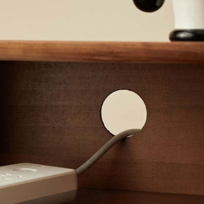 Japanese Wood 2-Tier Storage Nightstand