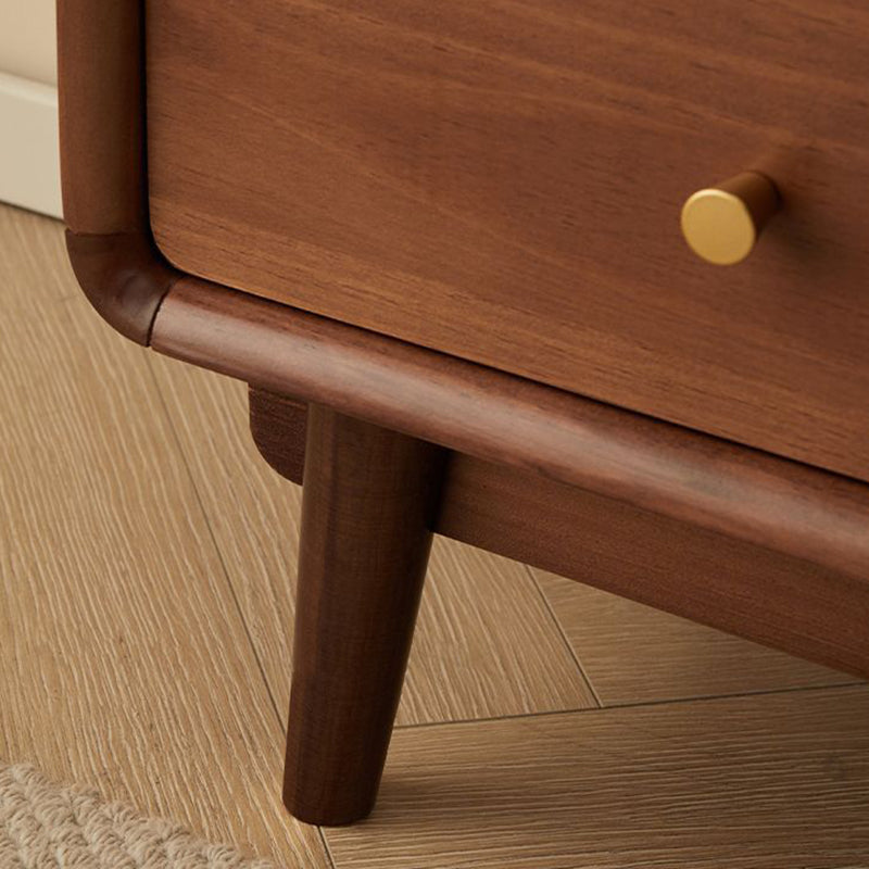 Japanese Wood 2-Tier Storage Nightstand