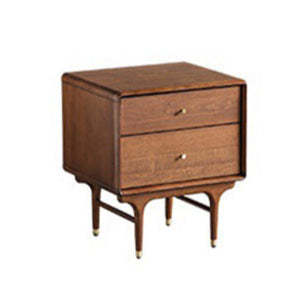 Contemporary Luxury Wood Cube 2-Drawer Nightstand