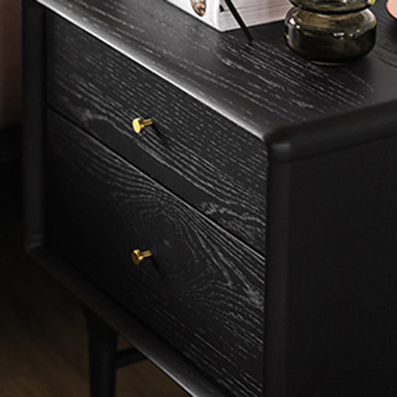 Contemporary Luxury Wood Cube 2-Drawer Nightstand
