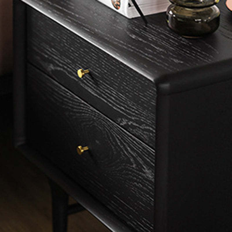Contemporary Luxury Wood Cube 2-Drawer Nightstand