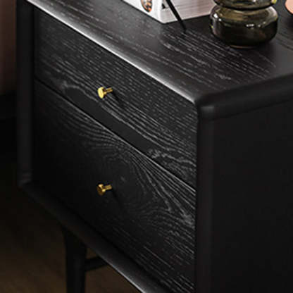 Contemporary Luxury Wood Cube 2-Drawer Nightstand