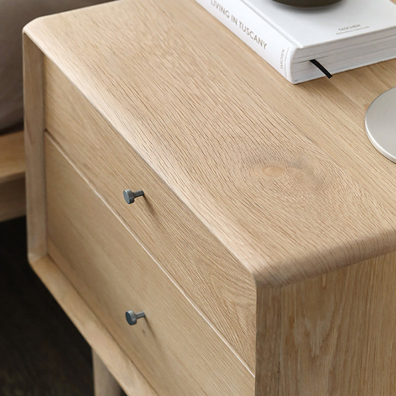 Contemporary Luxury Wood Cube 2-Drawer Nightstand