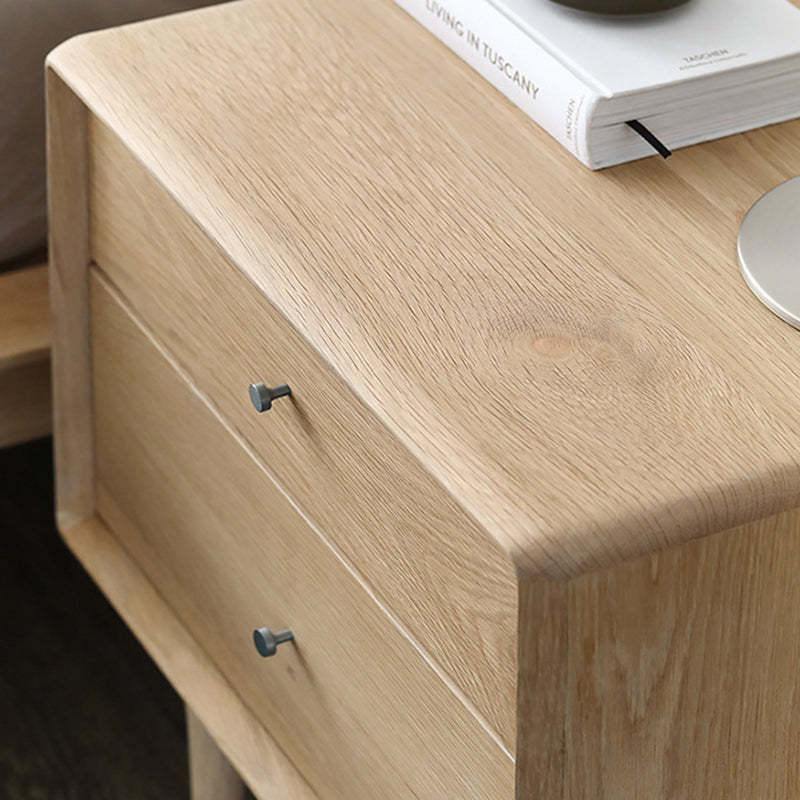 Contemporary Luxury Wood Cube 2-Drawer Nightstand