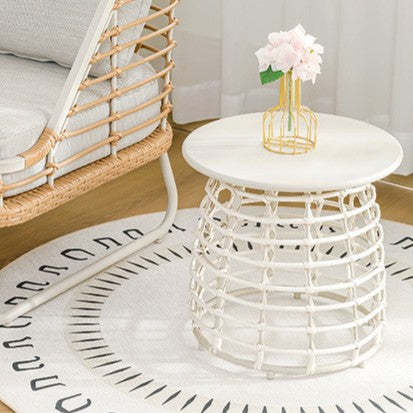 Contemporary Boho Sintered Stone Side Table