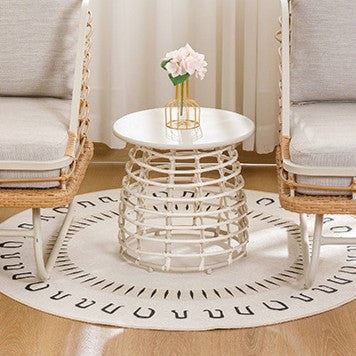 Contemporary Boho Sintered Stone Side Table