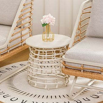 Contemporary Boho Sintered Stone Side Table