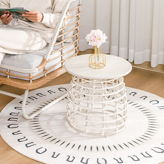 Lighom rustic sintered boho wood end & side tables