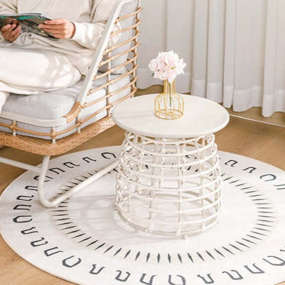 Contemporary Boho Sintered Stone Side Table