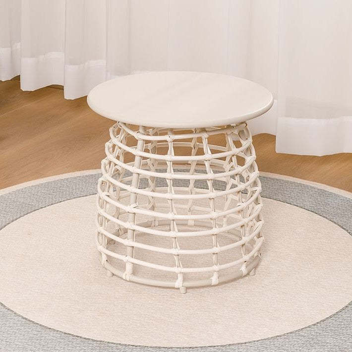 Contemporary Boho Sintered Stone Side Table