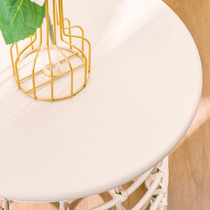Contemporary Boho Sintered Stone Side Table