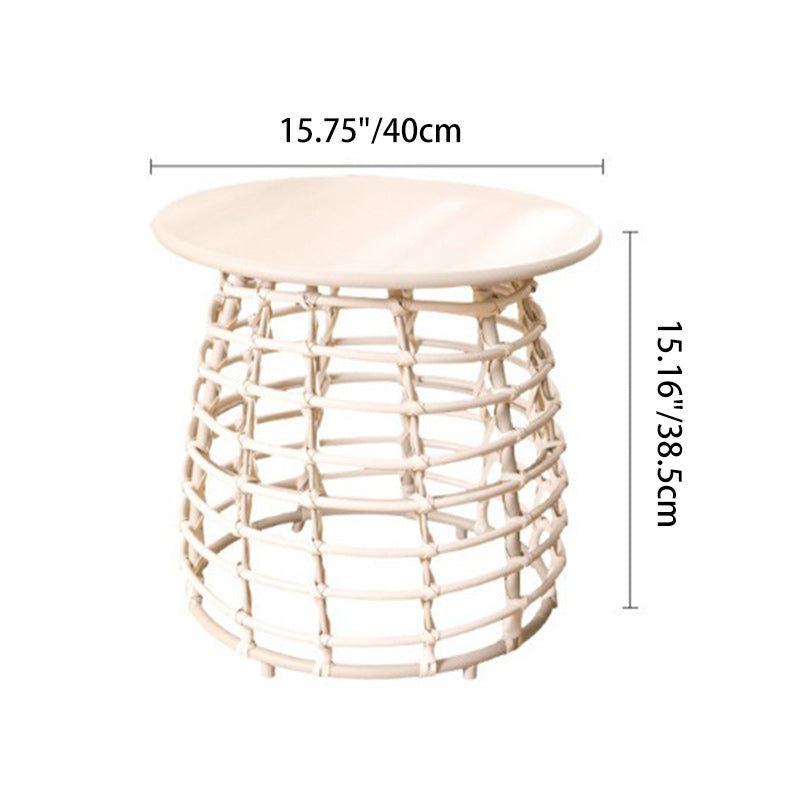Contemporary Boho Sintered Stone Side Table