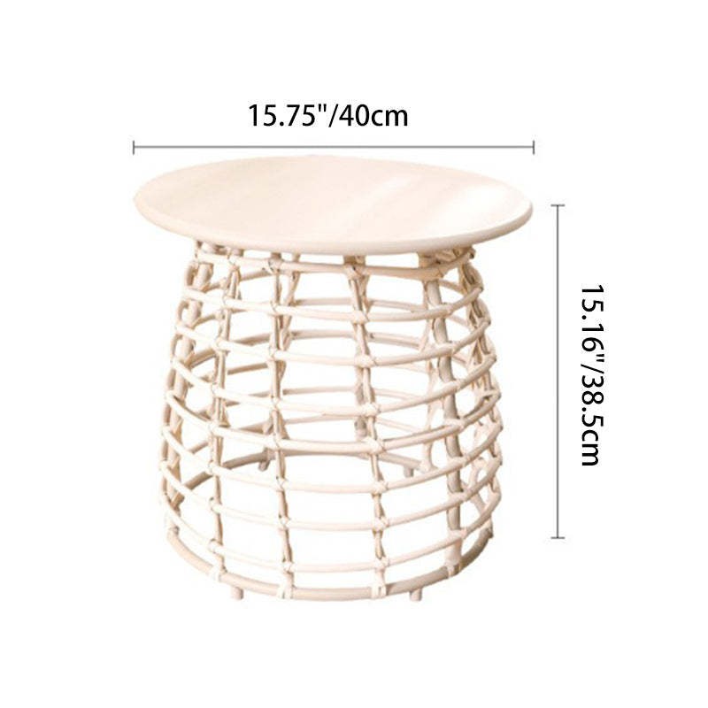 Contemporary Boho Sintered Stone Side Table