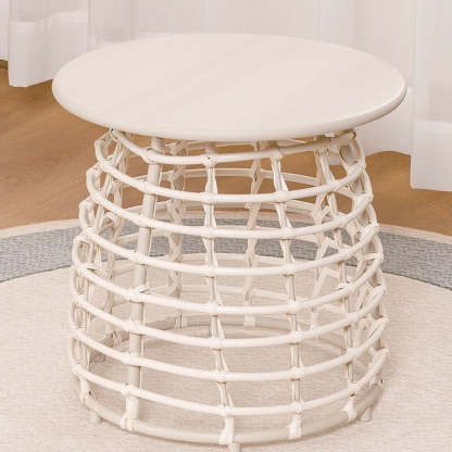 Contemporary Boho Sintered Stone Side Table