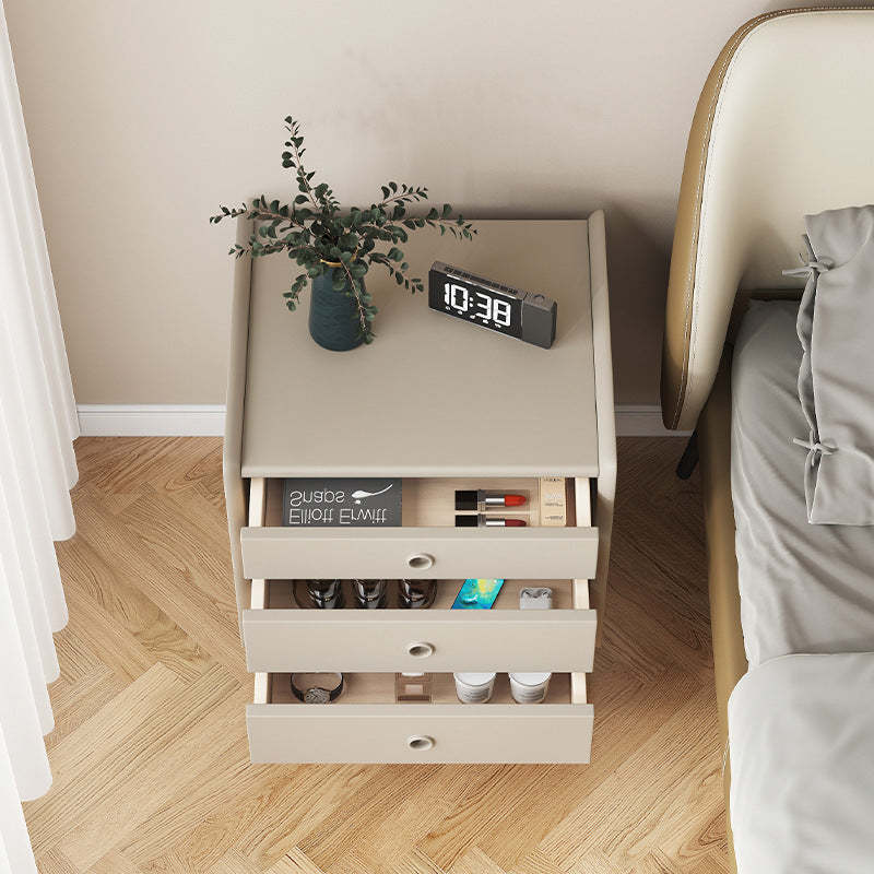 Modern Cube Wood 3-Drawer Nightstand