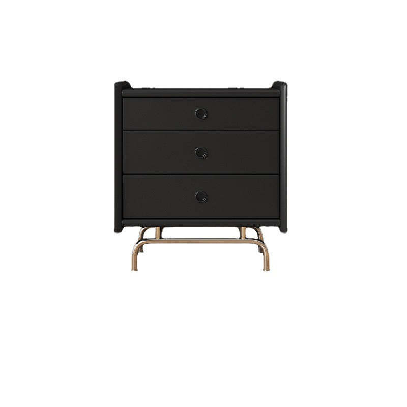 Modern Cube Wood 3-Drawer Nightstand