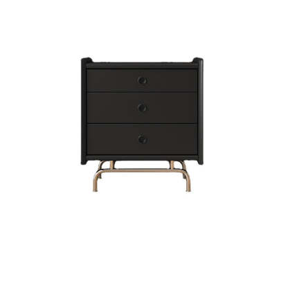 Modern Cube Wood 3-Drawer Nightstand