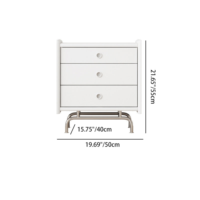 Modern Cube Wood 3-Drawer Nightstand