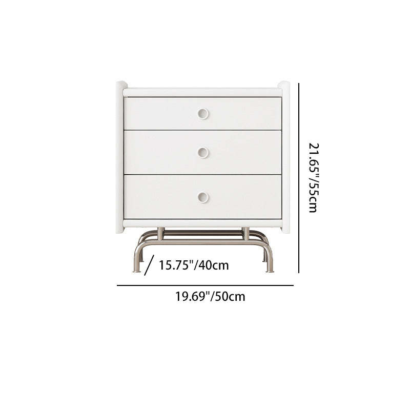 Modern Cube Wood 3-Drawer Nightstand