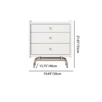 Modern Cube Wood 3-Drawer Nightstand