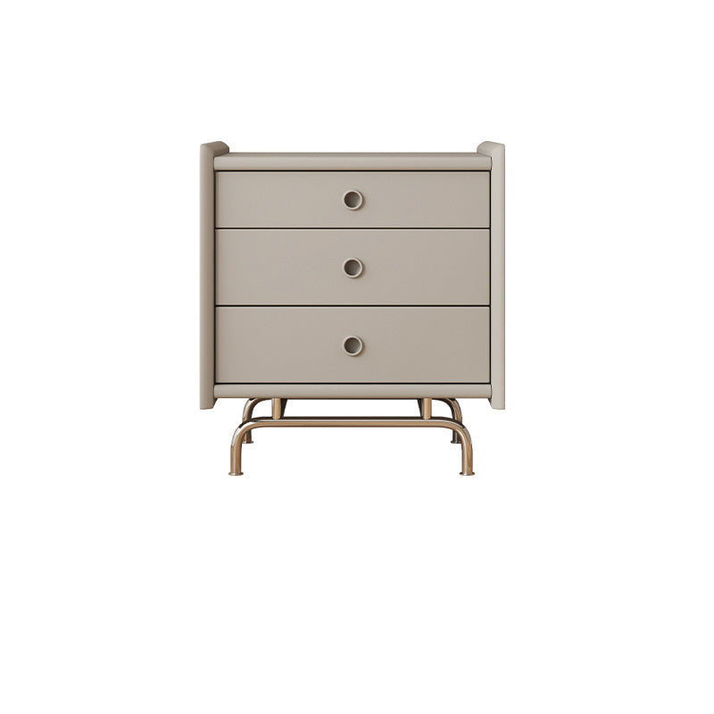 Modern Cube Wood 3-Drawer Nightstand