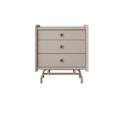 Modern Cube Wood 3-Drawer Nightstand