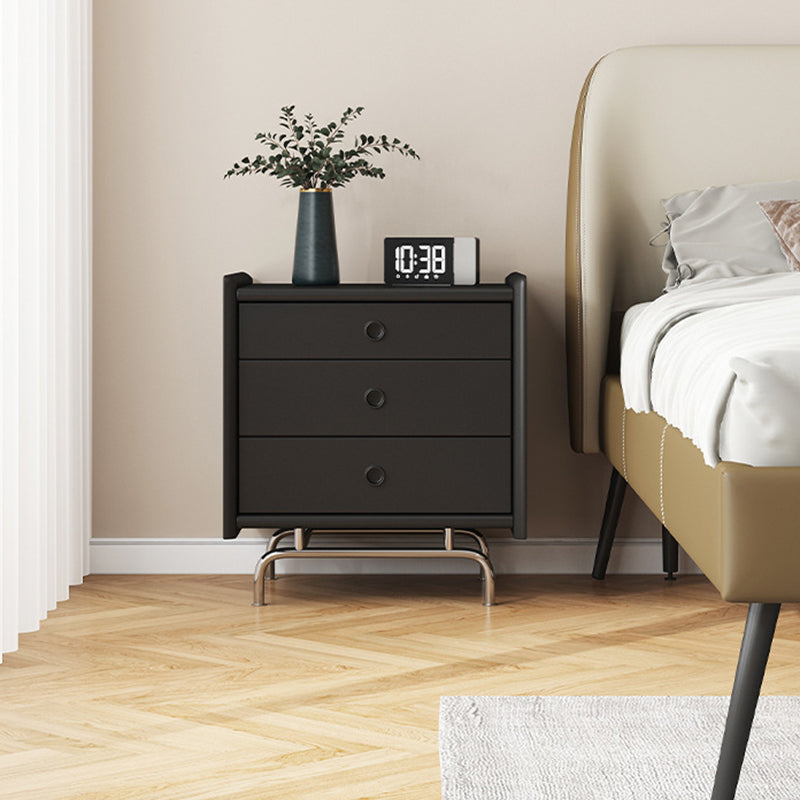 Modern Cube Wood 3-Drawer Nightstand