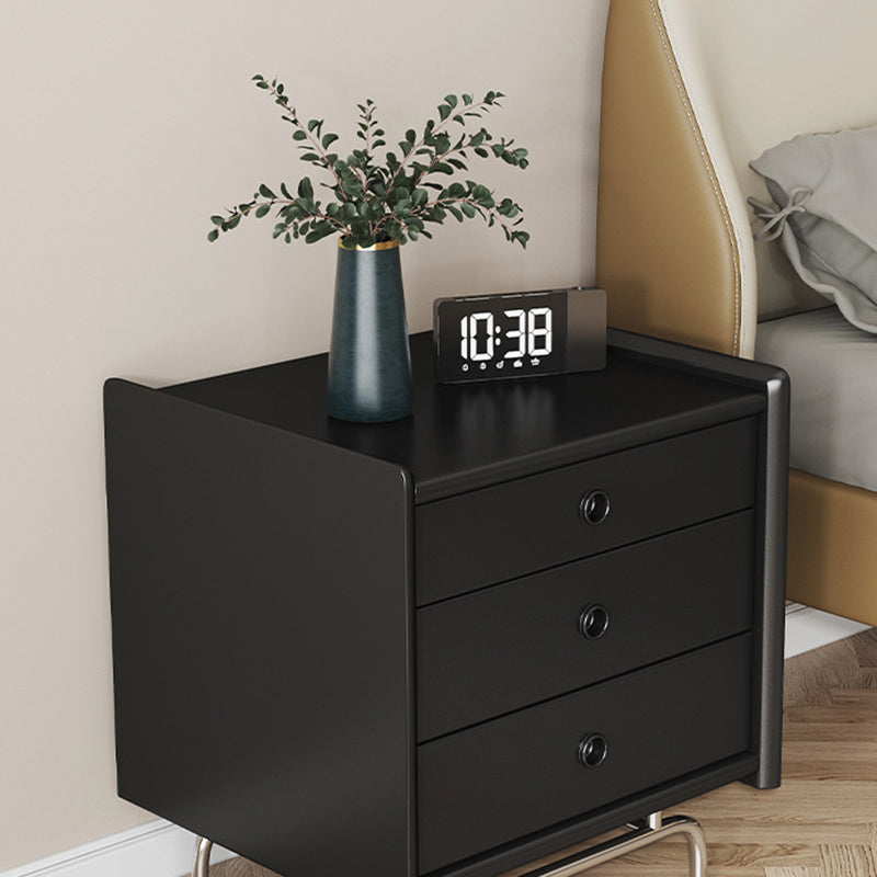 Modern Cube Wood 3-Drawer Nightstand