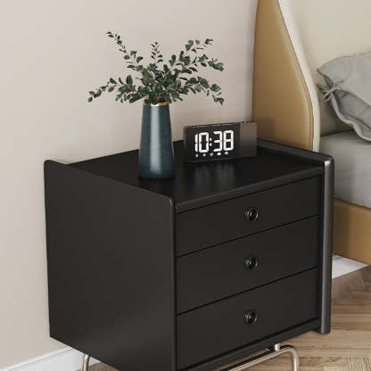 Modern Cube Wood 3-Drawer Nightstand