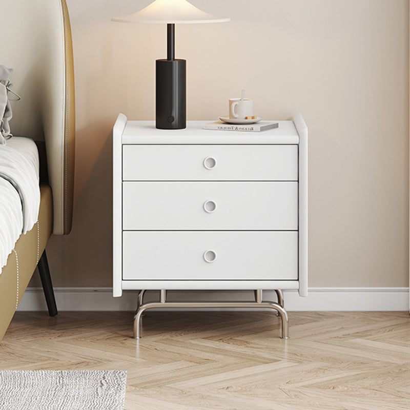 Modern Cube Wood 3-Drawer Nightstand