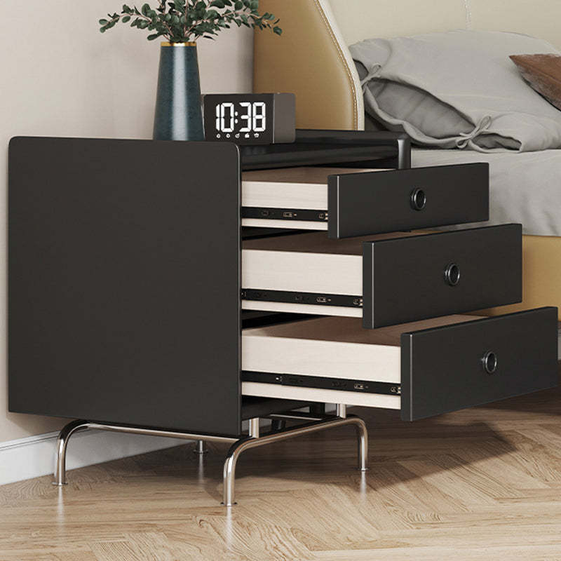 Modern Cube Wood 3-Drawer Nightstand