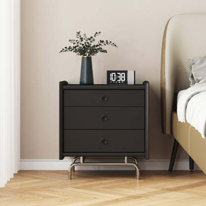 Modern Cube Wood 3-Drawer Nightstand