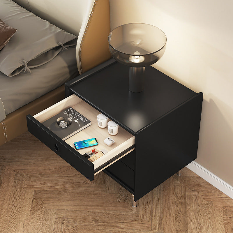 Modern Cube Wood 3-Drawer Nightstand
