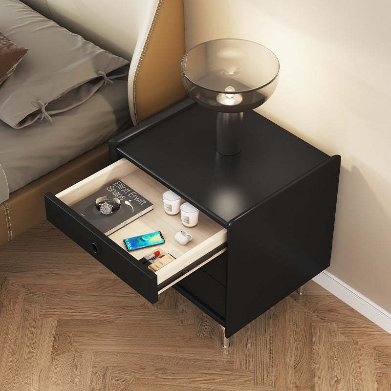 Modern Cube Wood 3-Drawer Nightstand