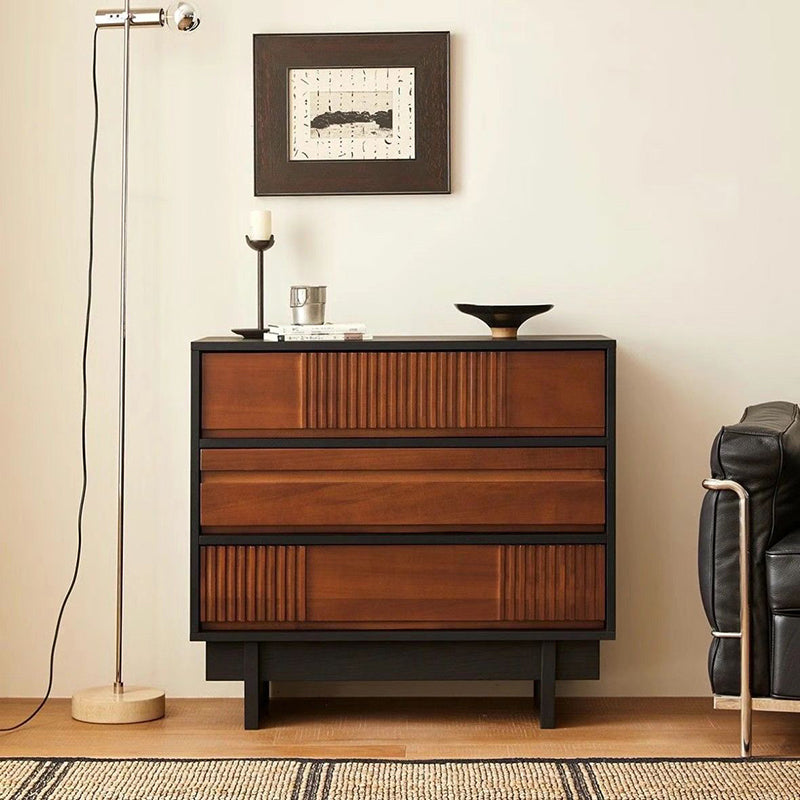 French Solid Wood Narrow 3-Drawer Console Table