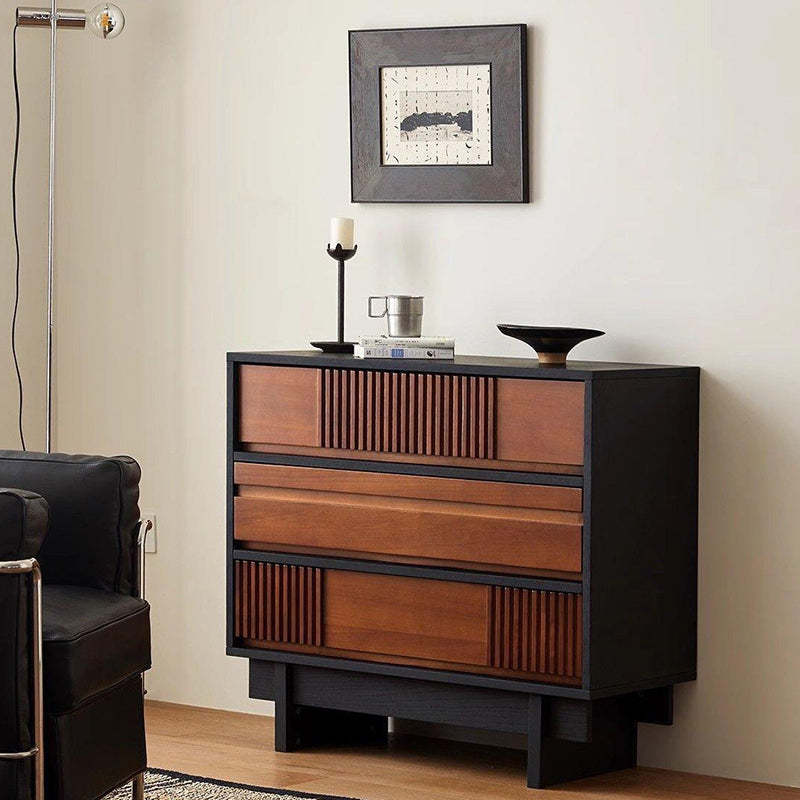 French Solid Wood Narrow 3-Drawer Console Table