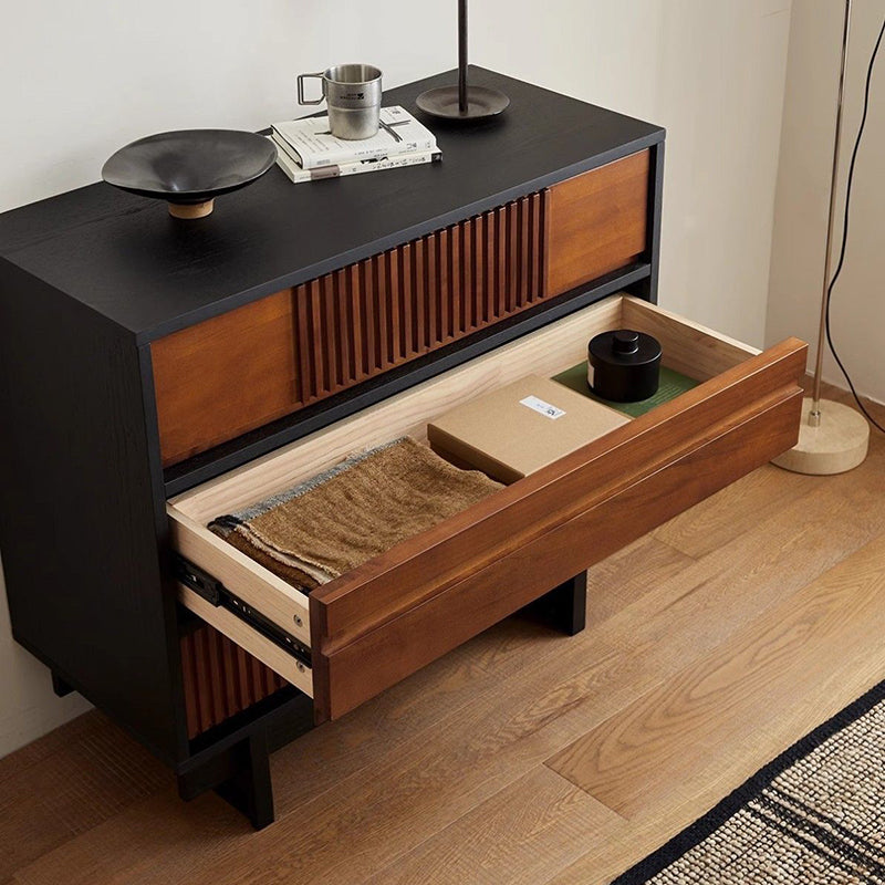 French Solid Wood Narrow 3-Drawer Console Table