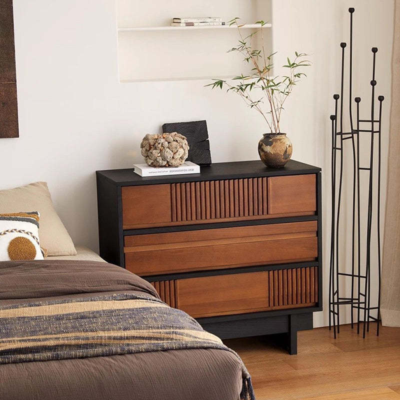 French Solid Wood Narrow 3-Drawer Console Table
