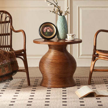 Retro Wood Round Coffee Table