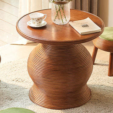Retro Wood Round Coffee Table