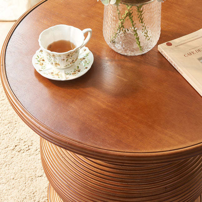 Retro Wood Round Coffee Table