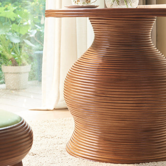Retro Wood Round Coffee Table