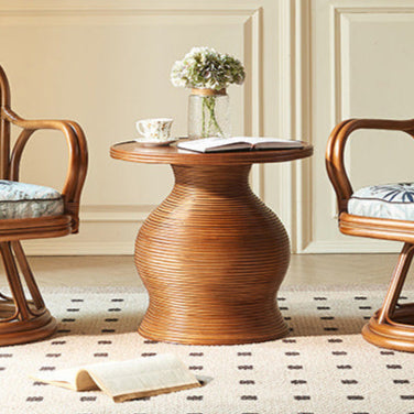 Lighom round retro wood coffee tables